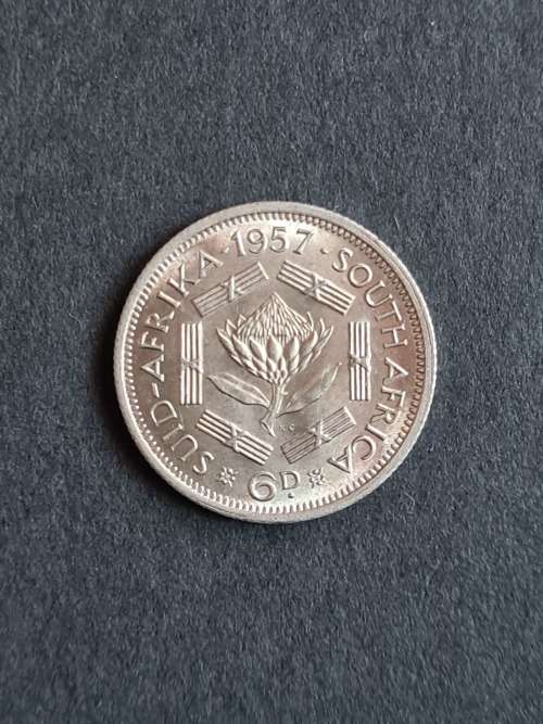 Union Sixpence 1957 EF+/UNC
