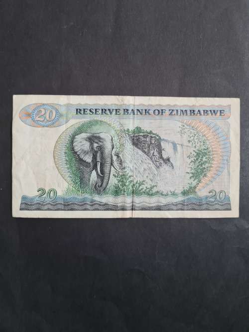 Reserve Bank of Zimbabwe 20 Dollars Harare 1994