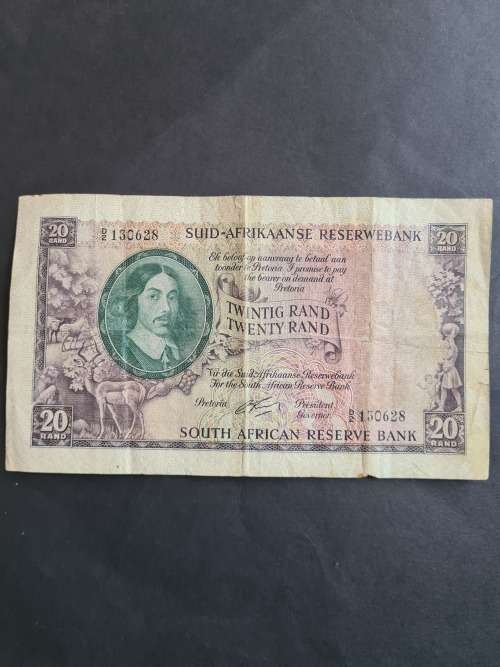 G Rissik Twenty Rands English/Afrikaans (slight tear/folds)