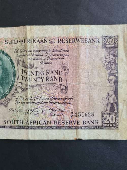 G Rissik Twenty Rands English/Afrikaans (slight tear/folds)