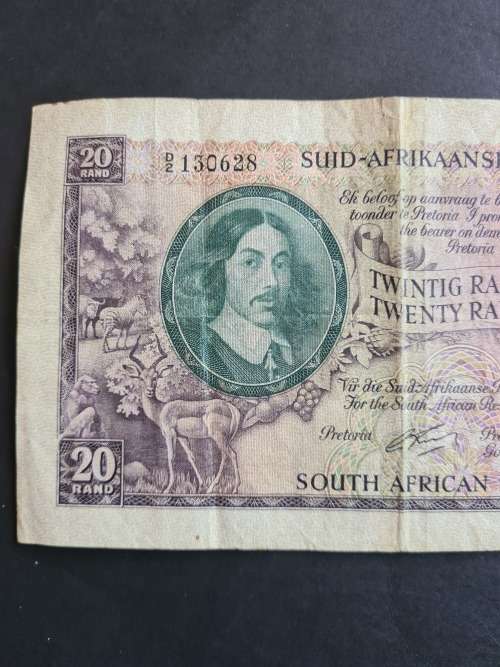 G Rissik Twenty Rands English/Afrikaans (slight tear/folds)