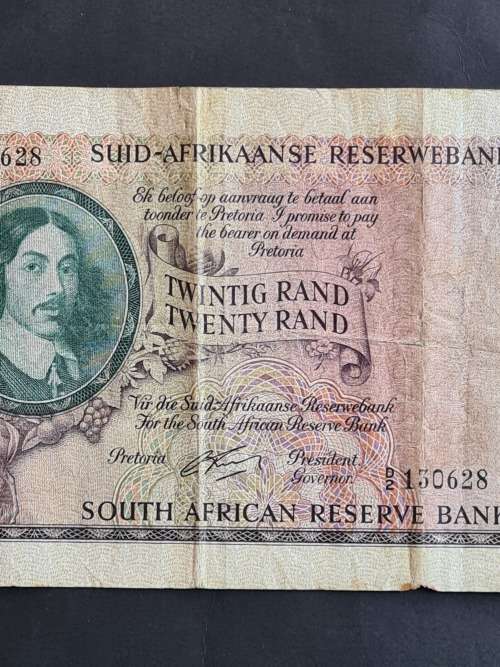 G Rissik Twenty Rands English/Afrikaans (slight tear/folds)