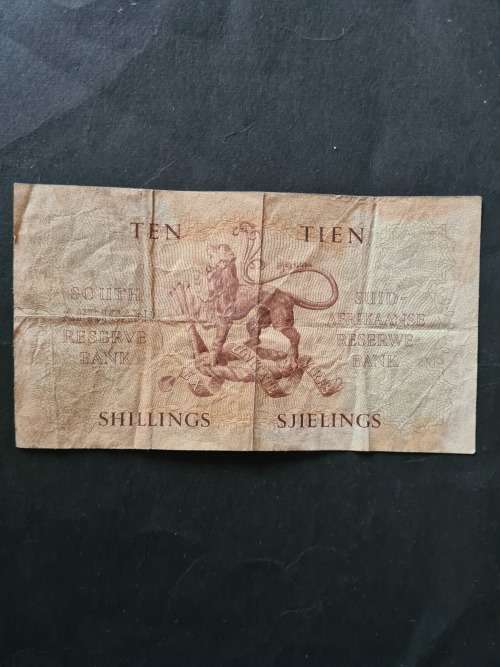 MH De Kock 10 Shillings English/Afrikaans 8 November 1948 (folds) - as per photograph