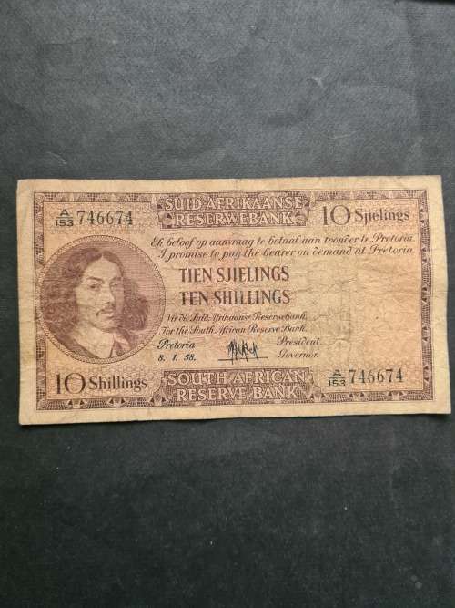 MH DE Kock 10 Shillings A/E  8/1/1958