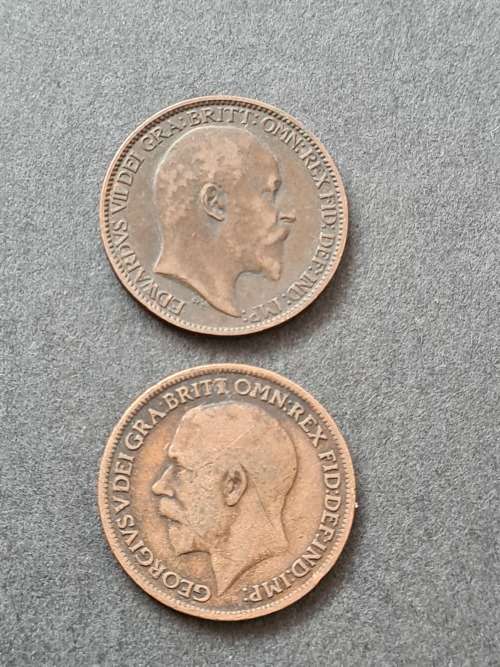 2 x UK Farthings 1902/1920