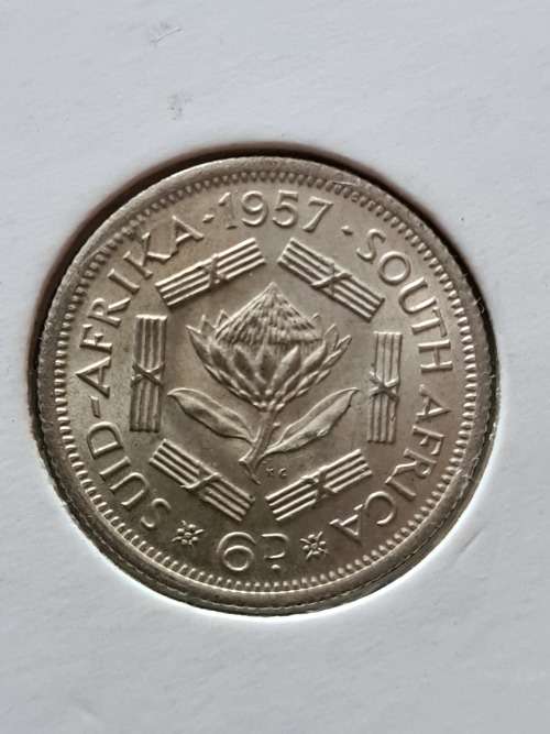 Union Sixpence 1957 EF+/UNC