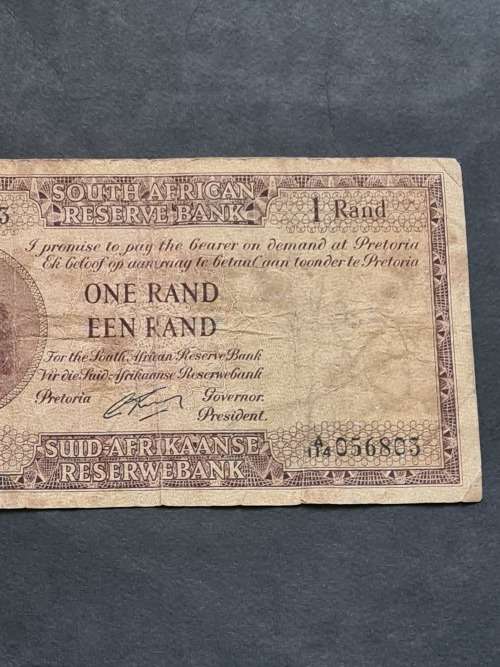 G Rissik One Rand 1962 - as per photograph