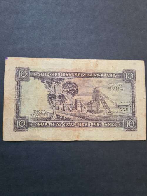 MH de Kock 10 Pounds A/E 10.8.55 (folds/tears/creases/pen mark) - as per photograph