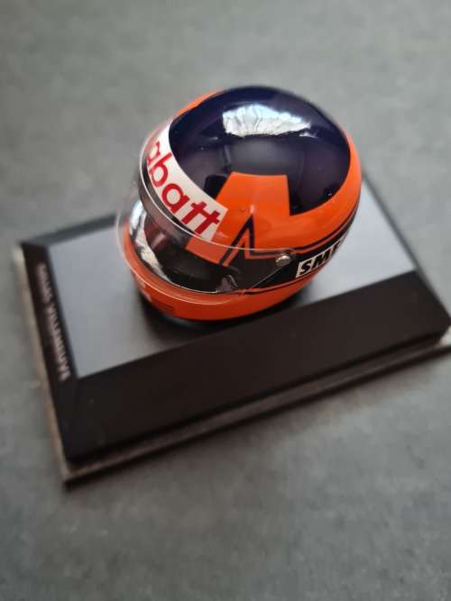 Minature Formula One Racing Helmet Gilles Villeneuve (Smeg)