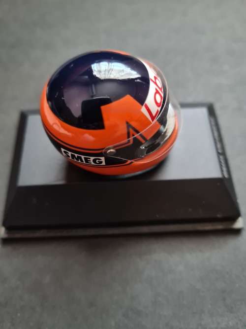 Minature Formula One Racing Helmet Gilles Villeneuve (Smeg)