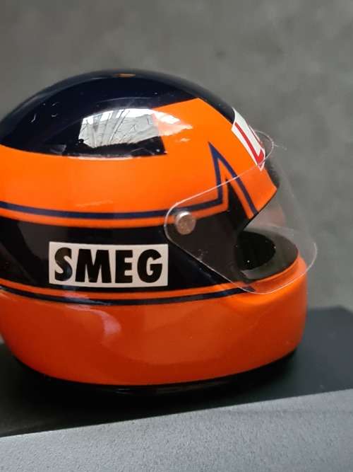 Minature Formula One Racing Helmet Gilles Villeneuve (Smeg)