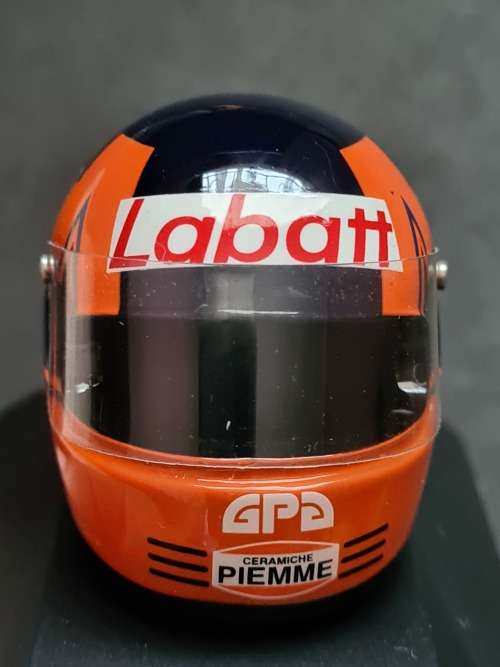 Minature Formula One Racing Helmet Gilles Villeneuve (Smeg)