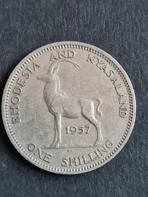 Rhodesia Nysaland 1 Shilling 1957 VF+ - as per photograph