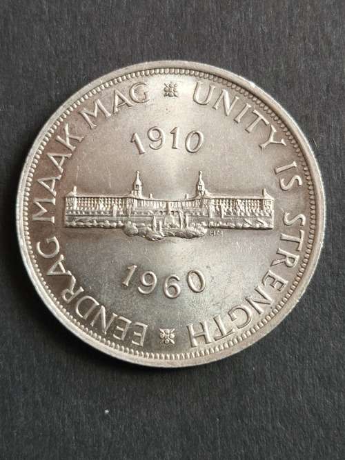 Union 5 Shillings 1960 UNC Silver - as per photograph