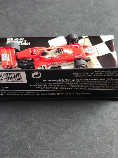 Mini Champs Lotus 72 1970 E. Fittipaldi 1st GP Win - as per photograph