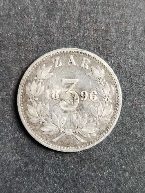 ZAR Threepence 1896 Filler Coin - as per photograph