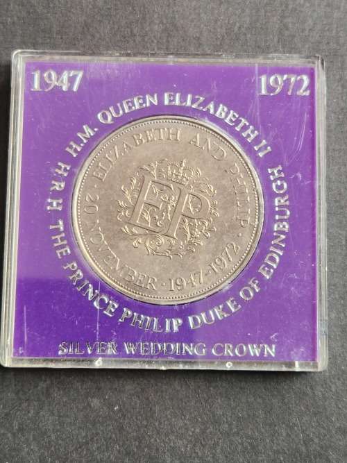 Queen Elizabeth II and Prince Philip Silver Wedding Crown 1947-1972 - as per photograph