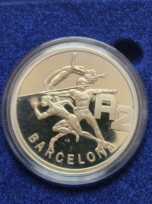 SA Two Rand 1992 Barcelona Olympics Proof (in original box) - as per photograph