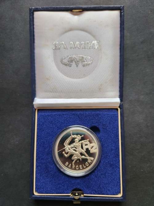SA Two Rand 1992 Barcelona Olympics Proof (in original box) - as per photograph