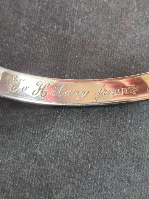 Vintage Hallmark Silver Bangle 12g (engraved) - as per photograph