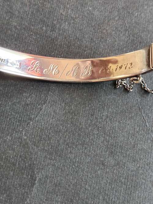 Vintage Hallmark Silver Bangle 12g (engraved) - as per photograph