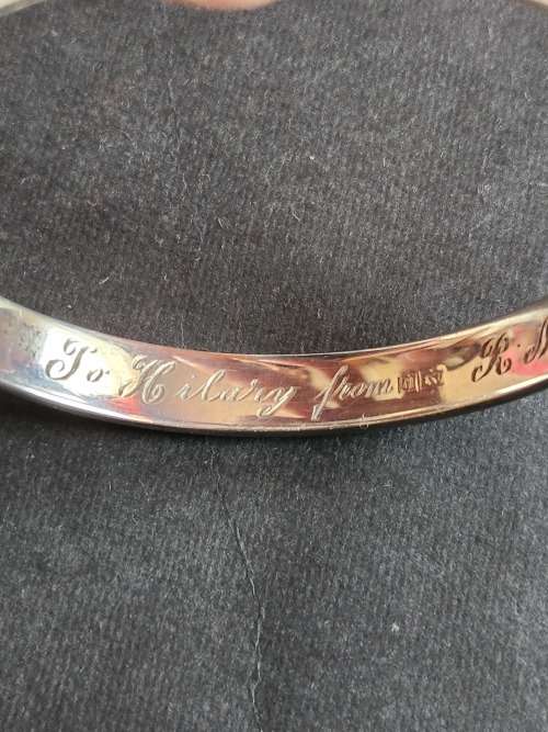 Vintage Hallmark Silver Bangle 12g (engraved) - as per photograph