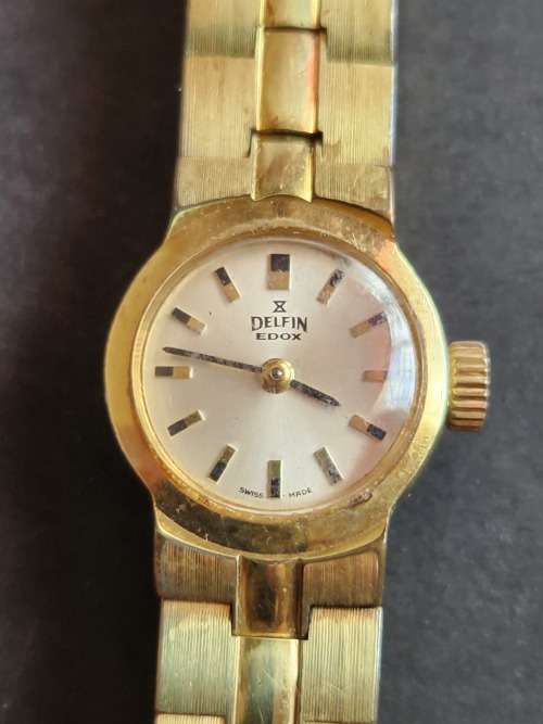 Vintage Ladies Delfin Edox Mechanical Swiss Watch (working) - as per photograph