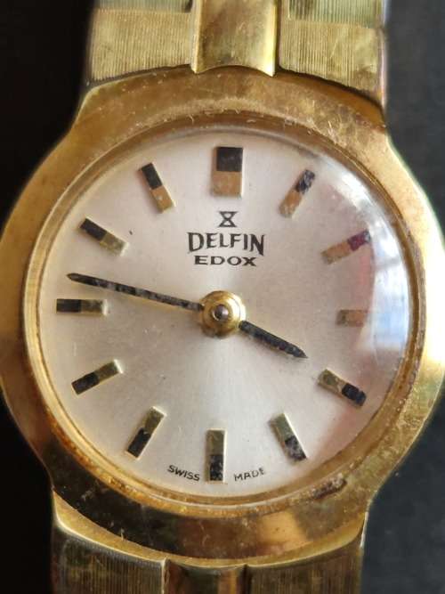 Vintage Ladies Delfin Edox Mechanical Swiss Watch (working) - as per photograph