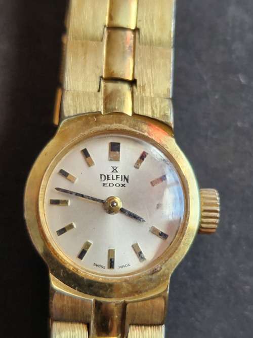 Vintage Ladies Delfin Edox Mechanical Swiss Watch (working) - as per photograph