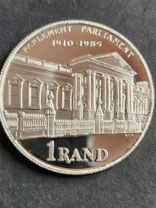 SA Silver One Rand 1985 Parliment Proof - as per photograph