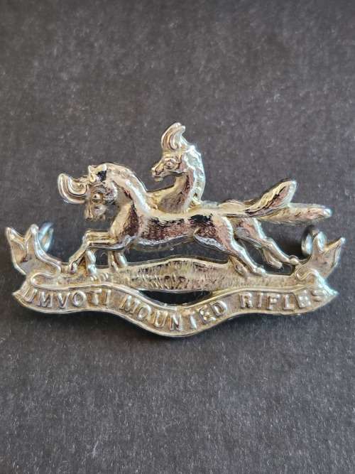 Umvoti Mounted Rifles Cap Badge (white metal) - as per photograph