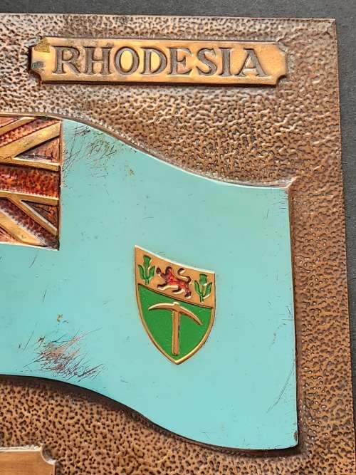 Rhodesia Independence Plaque 10 November 1965 Copper 202 mm x 178 mm - as per photograph