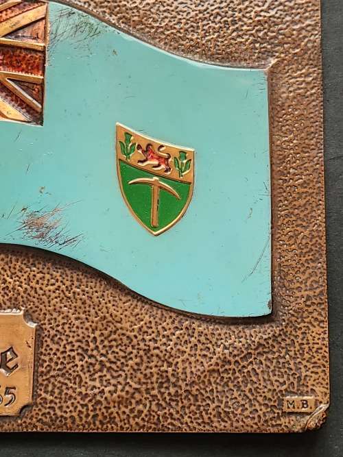 Rhodesia Independence Plaque 10 November 1965 Copper 202 mm x 178 mm - as per photograph