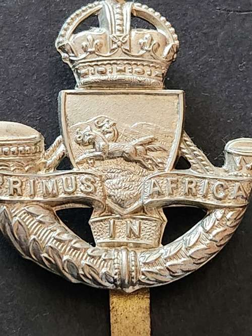 Royal Durban Light Infantry White Metal Badge - as per photograph