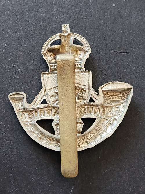 Royal Durban Light Infantry White Metal Badge - as per photograph