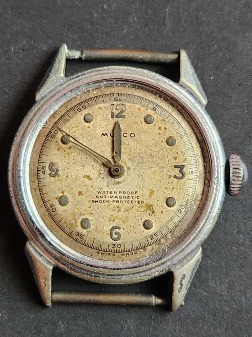 Mulco Waterproof Anti Magnetic Shock Protected Mechanical Wrist Watch- working missing glass