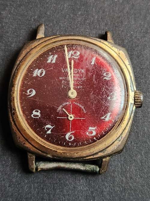 Vintage Van Dyk 17 Jewels Incablock Full Lever Men`s Wrist Watch- as per photograph