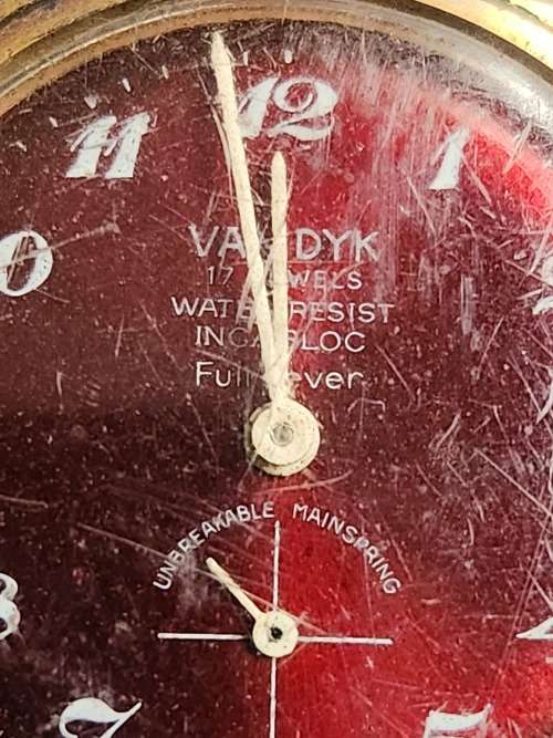 Vintage Van Dyk 17 Jewels Incablock Full Lever Men`s Wrist Watch- as per photograph