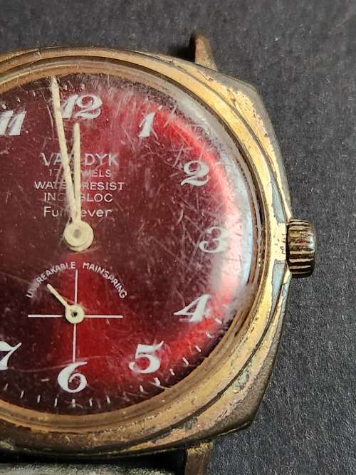 Vintage Van Dyk 17 Jewels Incablock Full Lever Men`s Wrist Watch- as per photograph