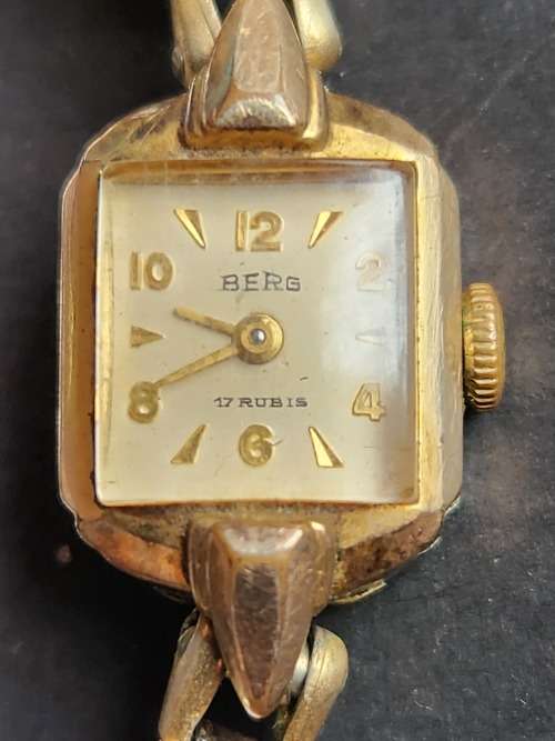 Vintage Ladies Berg 17 Rubies Mechanical Wrist Watch (not working) - as per photograph
