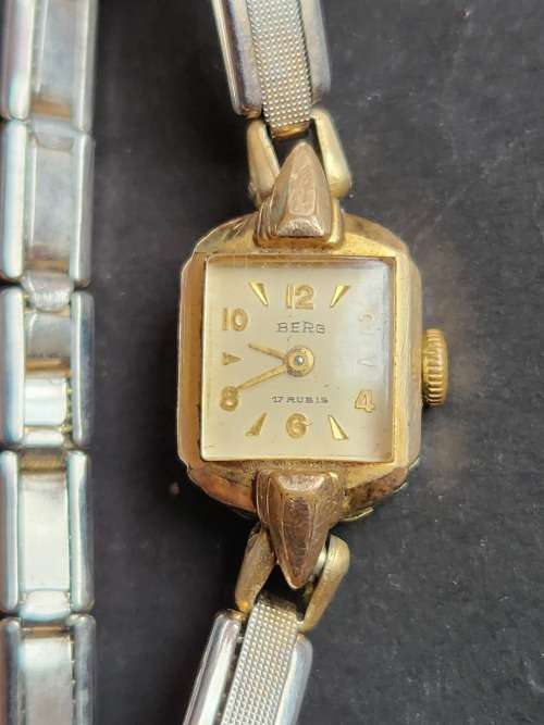 Vintage Ladies Berg 17 Rubies Mechanical Wrist Watch (not working) - as per photograph