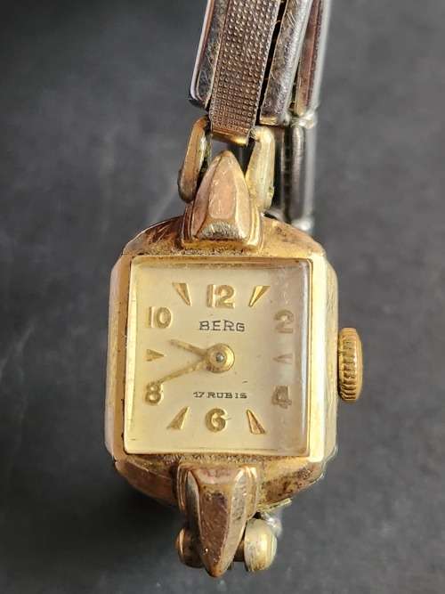 Vintage Ladies Berg 17 Rubies Mechanical Wrist Watch (not working) - as per photograph