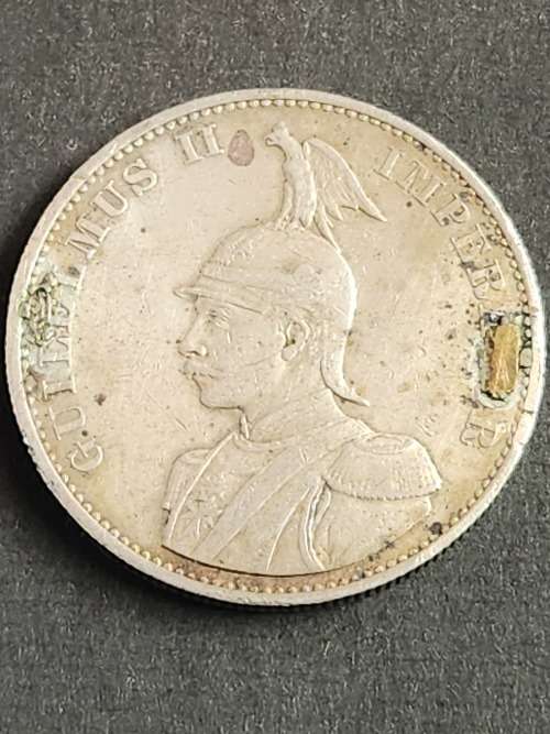 Deutsch Ostafrika Zwei Rupien 1893 (scarce coin) solder marks - as per photograph