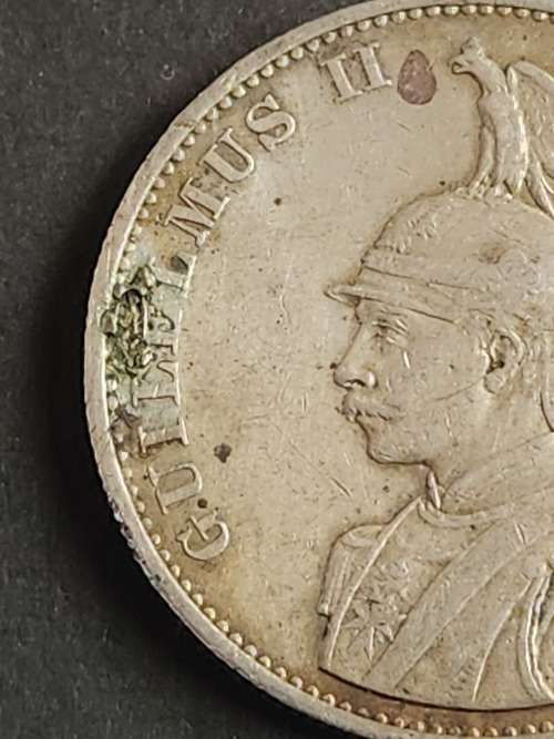 Deutsch Ostafrika Zwei Rupien 1893 (scarce coin) solder marks - as per photograph