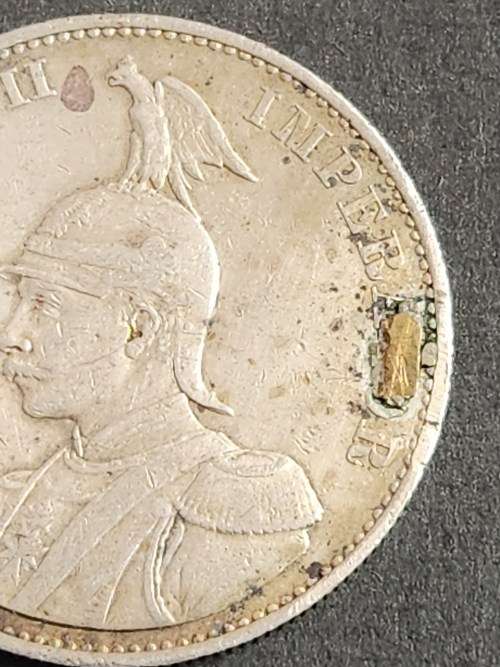 Deutsch Ostafrika Zwei Rupien 1893 (scarce coin) solder marks - as per photograph