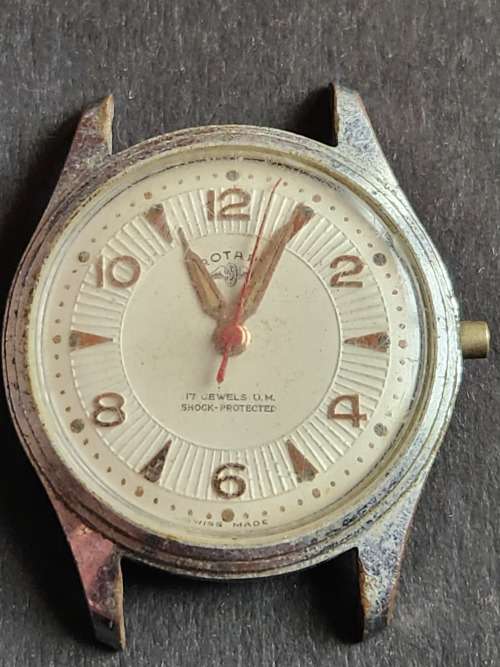 Vintage Men`s Rotary 17 Jewels Wrist Watch - missing winder (not working) - as per photograph