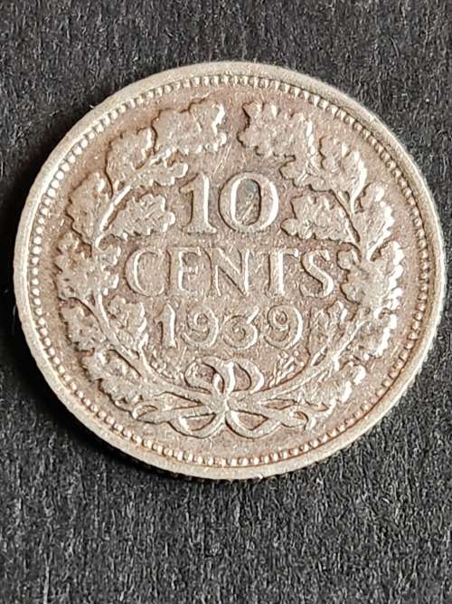 Nederlands 10 Cents 1939 Silver- as per photograph