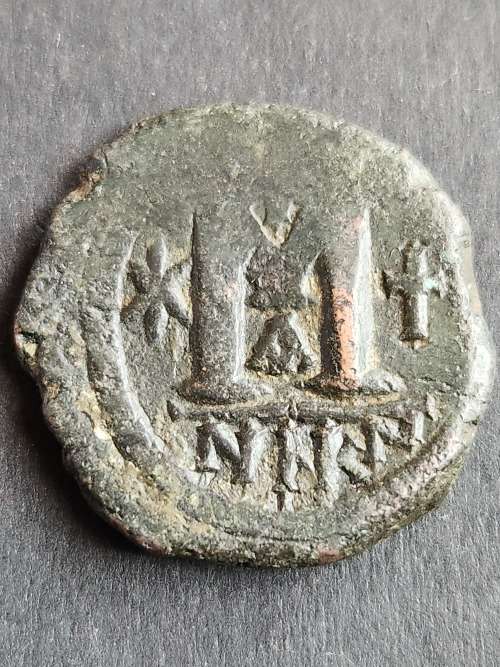 Byzantine Coin Justine 1 (518-527AD) 30mm- as per photograph