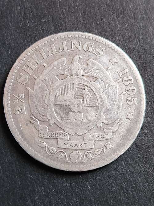 ZAR 2 1/2 Shillings 1895 Silver - as per photograph