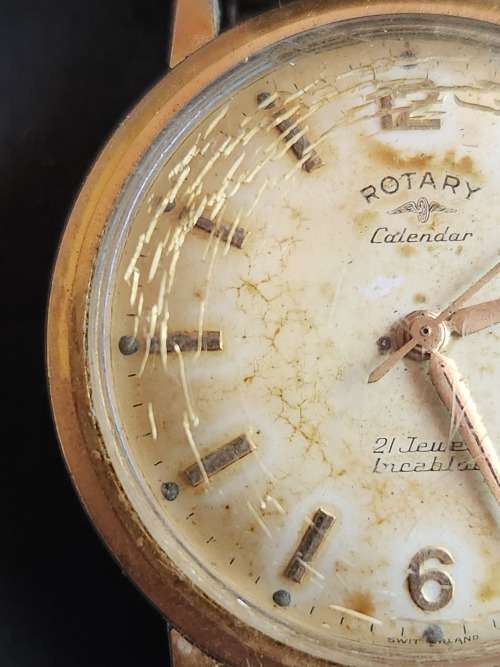Vintage Men`s Rotary Calender 17 Jewels Inca Block Wrist Watch (not working) - as per photograph
